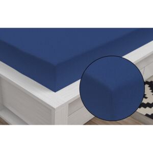Jersey prostěradlo Classic (180 x 200 cm) - Tmavě modrá
