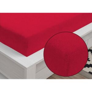 Froté prostěradlo Classic (160 x 200 cm) - Červená