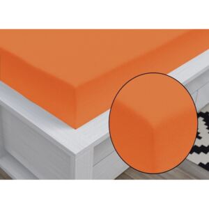 Jersey prostěradlo Classic (140 x 200 cm) - Oranžová