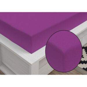 Jersey prostěradlo Classic (160 x 200 cm) - Tmavě fialová