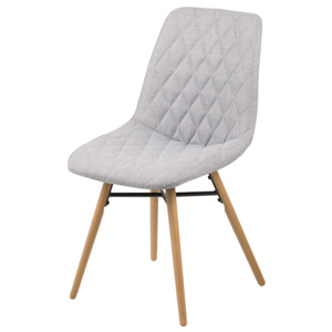 Jídelní židle s čalouněním v šedé látce na dřevěné konstrukci SET 2 ks DO138