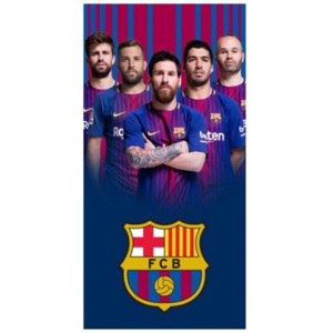 Fotbalová osuška FC Barcelona - fotografie hráčů v čele s Messim - 100% bavlna - 70x140 cm