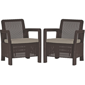 Allibert TARIFA 2x chairs hnědé+šedohnědé podušky