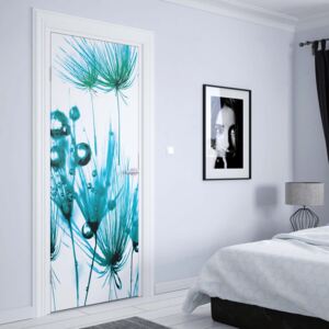GLIX Fototapeta na dveře - Modern Dandelion Green And White | 91x211 cm
