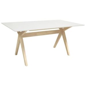 Jídelní stůl Crosso 160 cm, bílá/přírodní