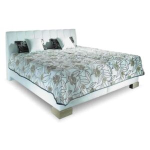 Zvýšená čalouněná postel s úložným prostorem CASSA , Mikroplyš bílá