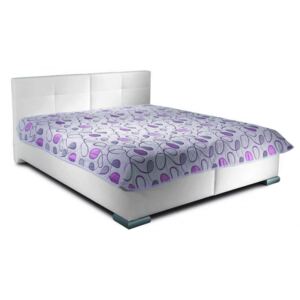 Zvýšená čalouněná postel DINA, s úložným prostorem , Mikroplyš bílá