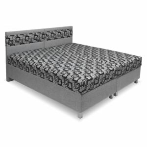 Čalouněná postel Agáta, s úložným prostorem , Šedobílá-šedá
