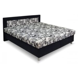 Čalouněná postel Alena, s úložným prostorem , Šedobílá-šedá