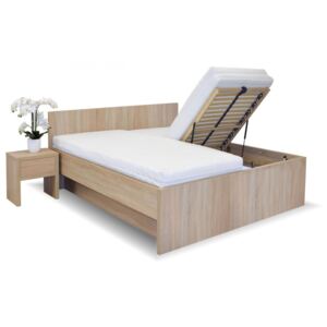 Manželská postel Tropea, s úložným prostorem, , Dub bílý
