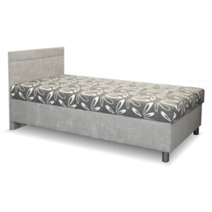 Čalouněná postel s úložným prostorem Adel, 110x200 cm , Šedobílá-šedá