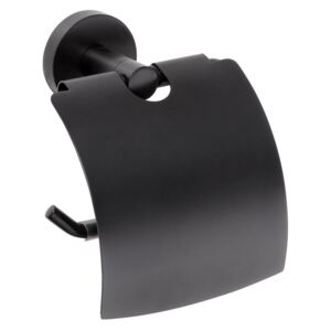 Sapho X-ROUND BLACK držák toaletního papíru s krytem, černá