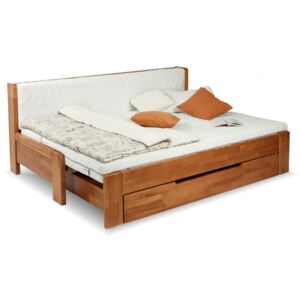 Rozkládací postel s úložným prostorem DUO MONIKA, 90x200, buk , Přírodní lak