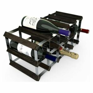 Stojan na víno RTA na 15 lahví, černý jasan - pozinkovaná ocel / rozložený
