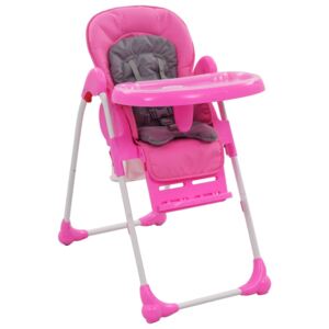 Dětská jídelní židlička růžovo-šedá