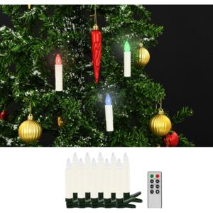 Vánoční bezdrátové LED svíčky s dálkovým ovládáním 10 ks RGB