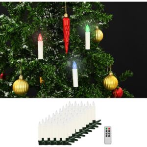 Vánoční bezdrátové LED svíčky s dálkovým ovládáním 50 ks RGB
