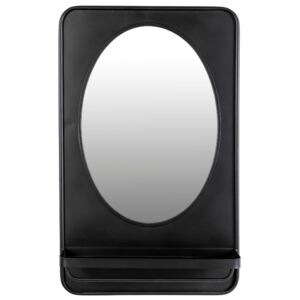 White Label Living Černé kovové závěsné zrcadlo WLL Pascal M
