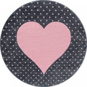 Hans Home | Dětský kusový koberec Bambi 830 pink kruh - 120x120 (průměr) kruh