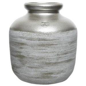 Kaemingk Váza metalická, 24x26cm, keramika, ručně vyrobené
