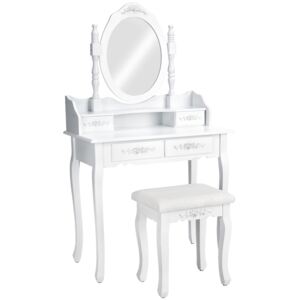 Kosmetický toaletní stolek BAROK zrcadlo a stolička