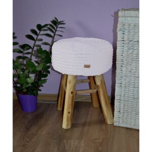 Vekadesign stolička s háčkovaným potahem Barva: Bílá