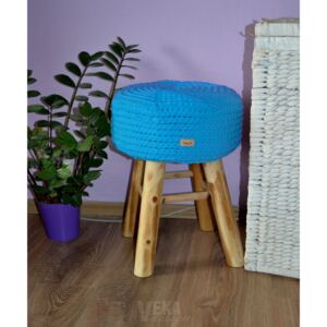 Vekadesign stolička s háčkovaným potahem Barva: Modrá