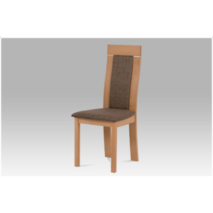 Jídelní dřevěná židle NOCCIOLA – buk, hnědý potah