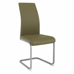 Jídelní židle NOBATA ekokůže olivově zelená, kov šedý