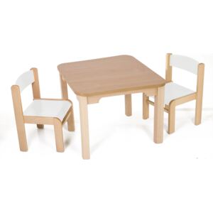 Hajdalánek Dětský stolek MATY + židličky LUCA (bílá, bílá) MATYLUCABIBI