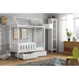 Dětská postel 70 cm Donna (s roštem a úl. prostorem) (bílá)
