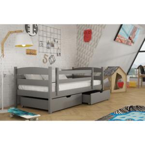 Dětská postel 80 cm Zora (s roštem a úl. prostorem) (grafit)