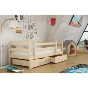 Dětská postel 80 cm Zora (s roštem a úl. prostorem) (borovice)
