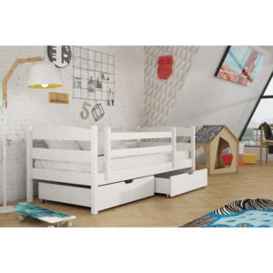 Dětská postel 80 cm Zora (s roštem a úl. prostorem) (bílá)