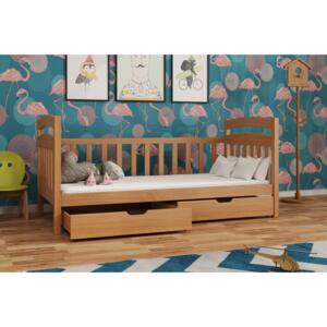 Dětská postel 80 cm Tobie (s roštem a úl. prostorem) (buk)