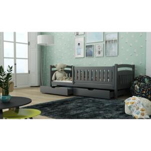 Dětská postel 80 cm Tarra (s roštem a úl. prostorem) (grafit)