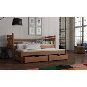 Dětská postel 80 cm DANNY (s roštem a úl. prostorem) (buk)