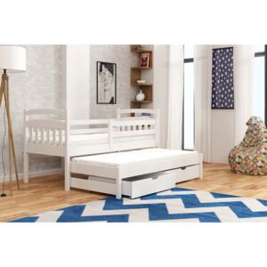 Dětská postel 80 cm MADDIE (s roštem a úl. prostorem) (bílá)