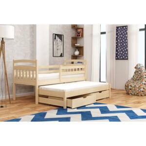 Dětská postel 80 cm MADDIE (s roštem a úl. prostorem) (borovice)
