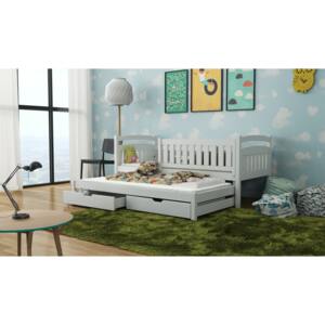 Dětská postel 80 cm GLYNDA (s roštem a úl. prostorem) (bílá)