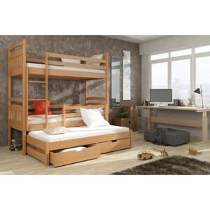 Dětská postel 80 cm IVA (s roštem a úl. prostorem) (buk)
