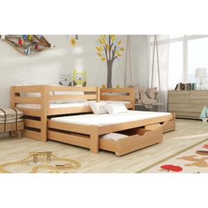 Dětská postel 90 cm Keith (s roštem a úl. prostorem) (buk)