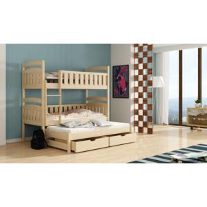 Dětská postel 80 cm OLLIE (s roštem a úl. prostorem) (borovice)