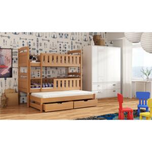 Dětská postel 90 cm ANNETT (s roštem a úl. prostorem) (buk)