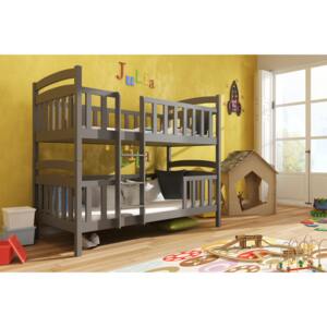 Dětská postel 80 cm Fermin (s roštem a úl. prostorem) (grafit)
