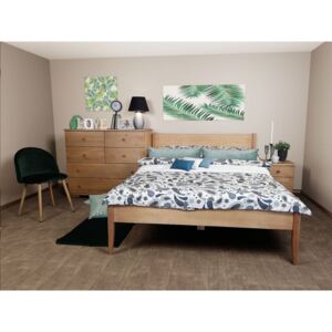 Dřevěná postel Ognik, Rozměr postele: 140x200, Barva: mořený dub