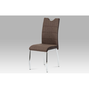 Jídelní židle v kombinaci látky a ekokůže v hnědé kávové barvě HC-586 COF2
