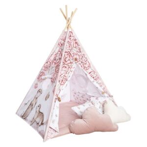 Detský stan teepee Dreamland + podložka + 4 vankúše