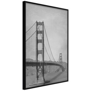 Bimago Zarámovaný obraz - Bridge in San Francisco II Černý rám 40x60 cm