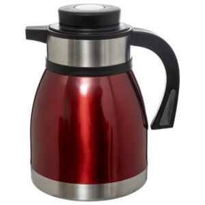 Praktická červená konferenční termoska na kávu z plastu a kovu, 14x2,51x1,2 cm